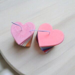 Heart-Shaped ✦ Soy Wax Candles ✦ Purification Scent Ritual Pair Handmade NWT